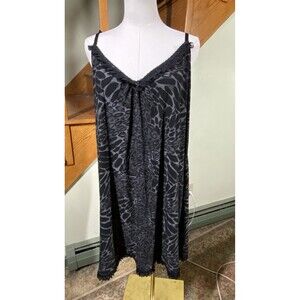 George Sleepwear Black Chemise Leopard Print Size 2X 18W-20W Lace Time Babydoll